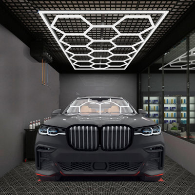 Hexagon Garage Lights 66300LM 15 grilles plafonnier DEL en nid d'abeille