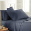 Ensemble de draps 4 pièces en lin bleu acier brossé Southshore-40314995-40317892