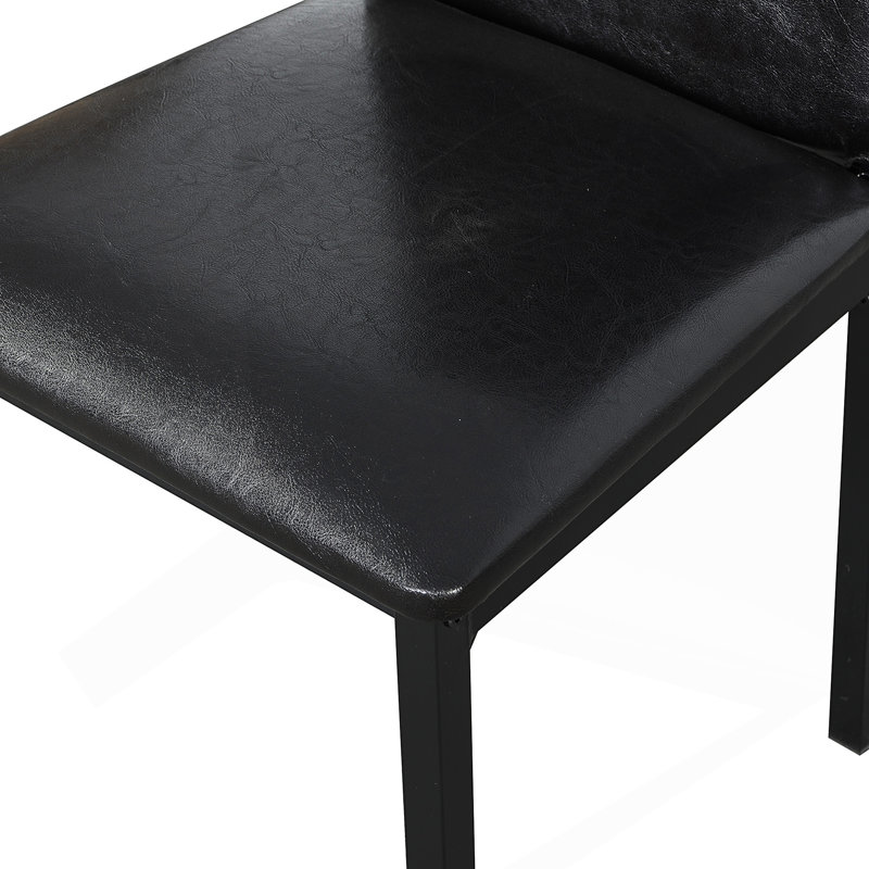 Ensemble de coin-repas en métal 5 pièces avec plateau en faux marbre et chaises rembourrées pour des solutions de repas élégantes et durables.