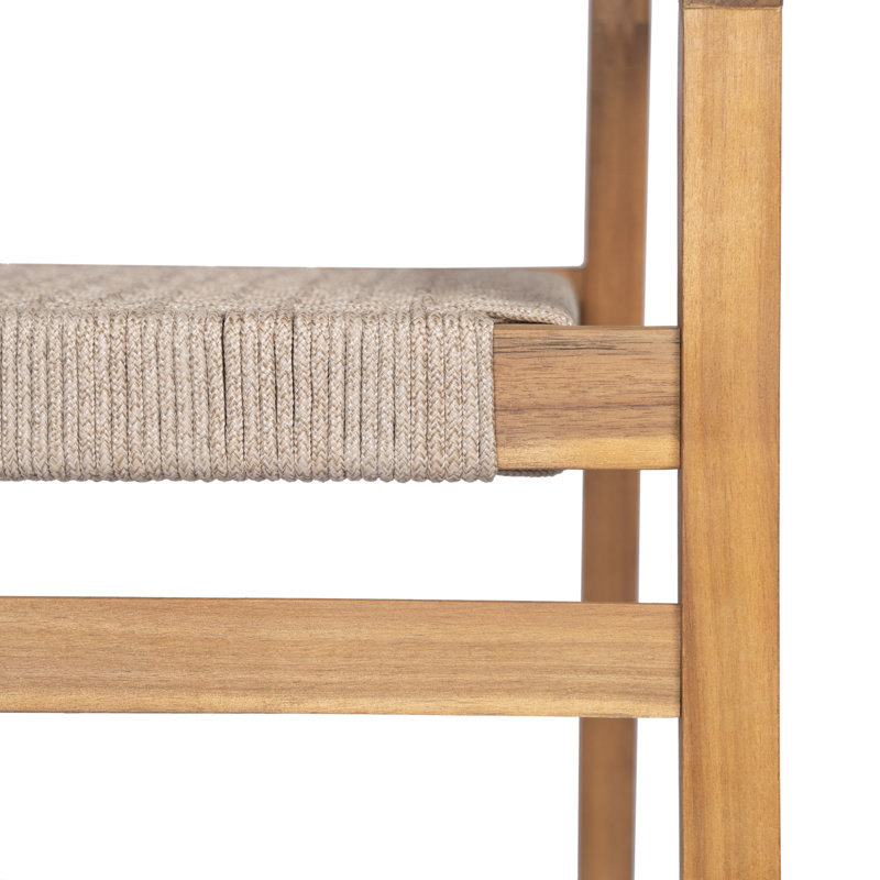 Chaises de salle à manger Shepard, Teck / corde beige