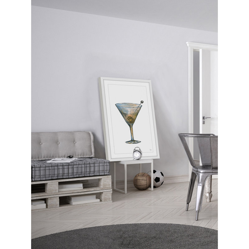 « dirty martini », reproduction d’art encadrée, H 18 po x l 12 po x P 1,5 po