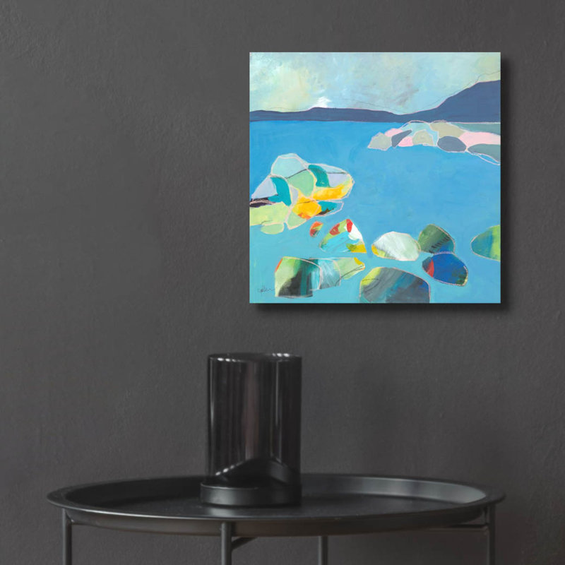 «Sand Harbor Lake Tahoe 4» par Jan Weiss, art mural en verre acrylique, H 12 po x l 12 po x P 0,13 po