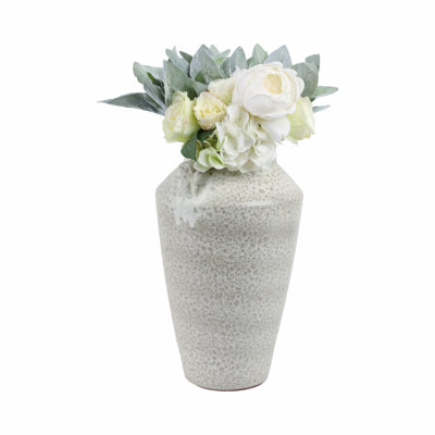 Textured Terracotta Decorative Vase with Dual Handles Modern Accent for Floral Arrangements
