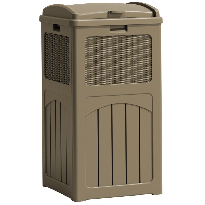 Contenant à déchets manuel 35 gallons, Marron clair