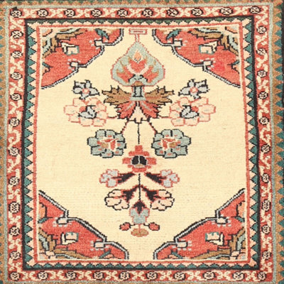Rouge floral Rami/beige/brun Tapis décoratif