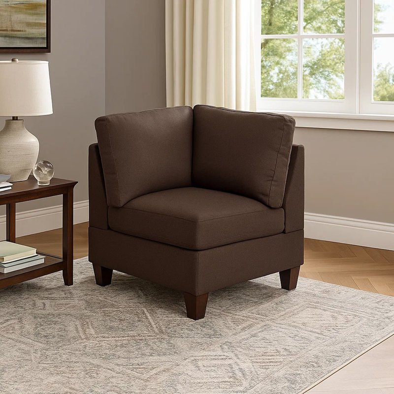 Gladyne Upholstered Accent Chair, Brown Chenille