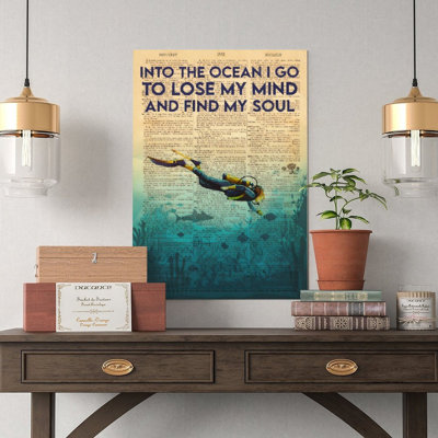 Canvas Wall Art Into The Ocean Go Poster Vintage Poster Print Home Decor