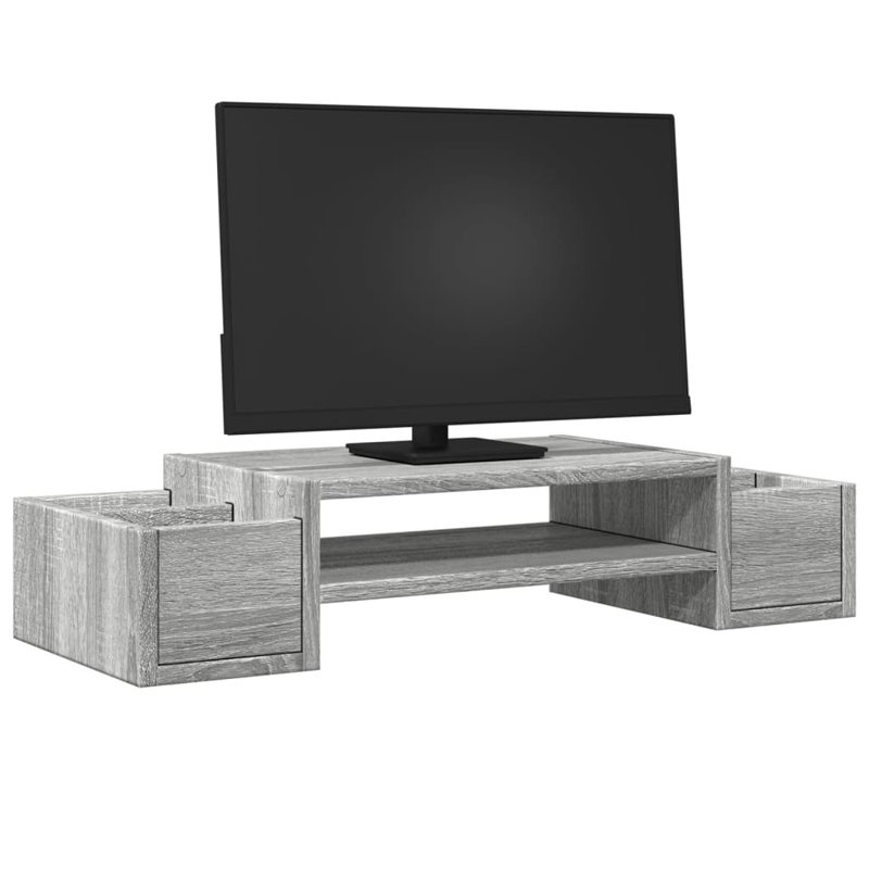 Shirika Manufactured Wood Monitor Stand, Grey Sonoma