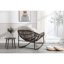 Chaise berçante confortable et spacieuse pour le jardin ou le salon - Coussin beige moelleux