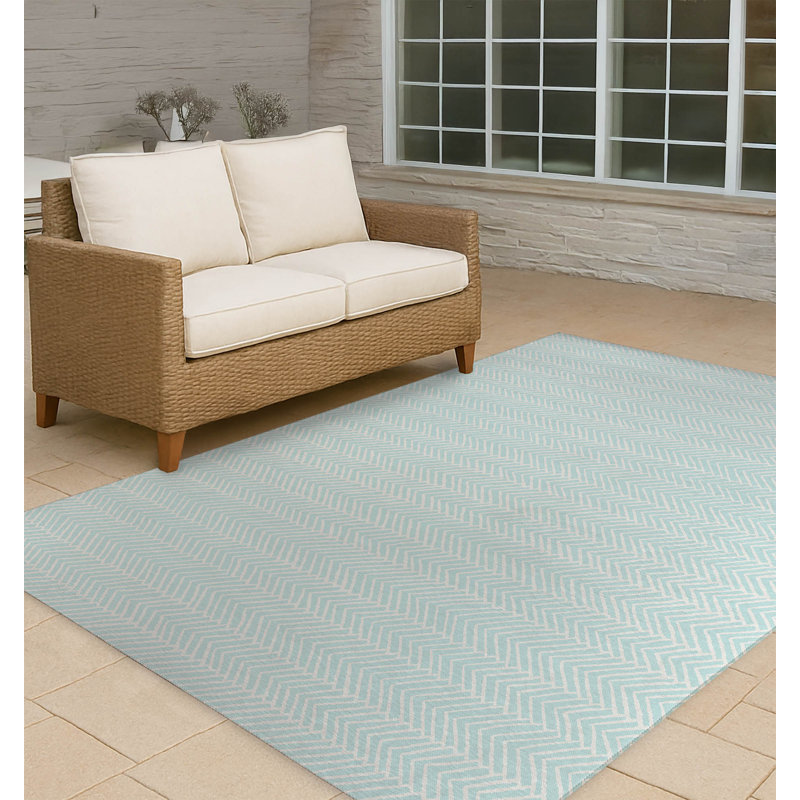 Tapis d'extérieur à motif de chevrons antidérapant, Rectangle 4pi x 6 pi