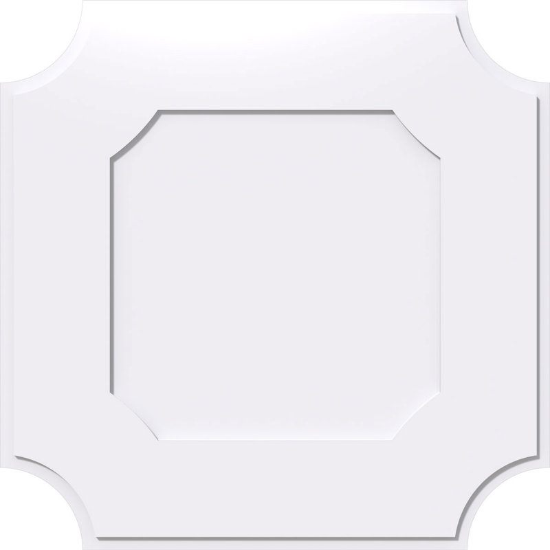 10"OD x 6"C x 1"P Locke Architectural Grade PVC Contemporary Ceiling Medallion, 1" H x 10" W x 10" D