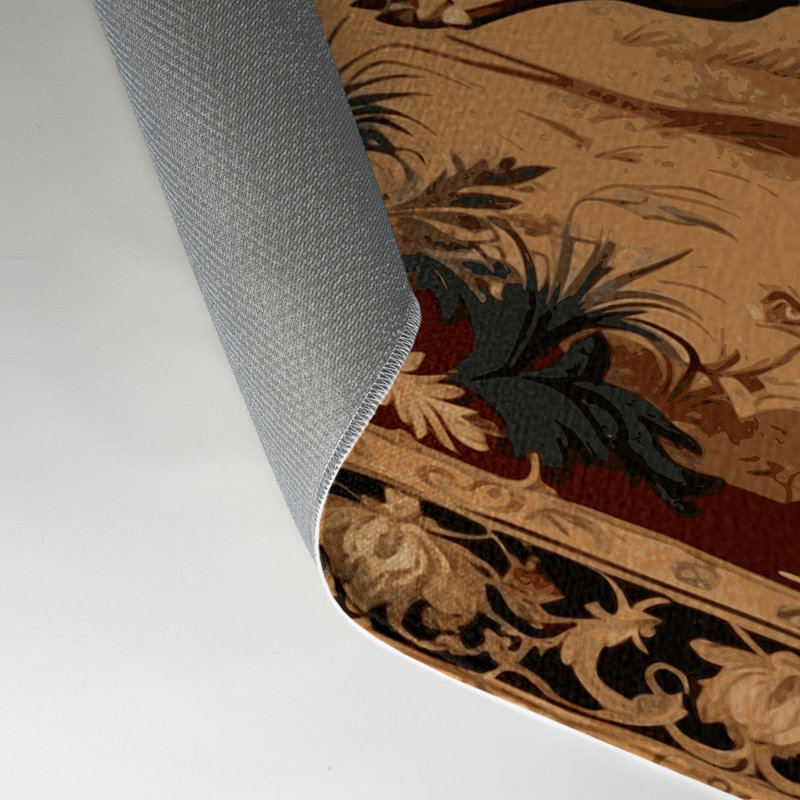 Tapis d'intérieur et d'extérieur brun français, Rectangle 5 pi x 7 pi