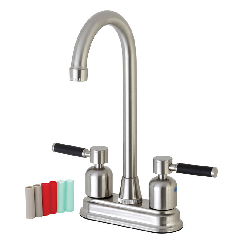 Kaiser Centerset High-Arch Spout Bar Faucet, Brushed Nickel