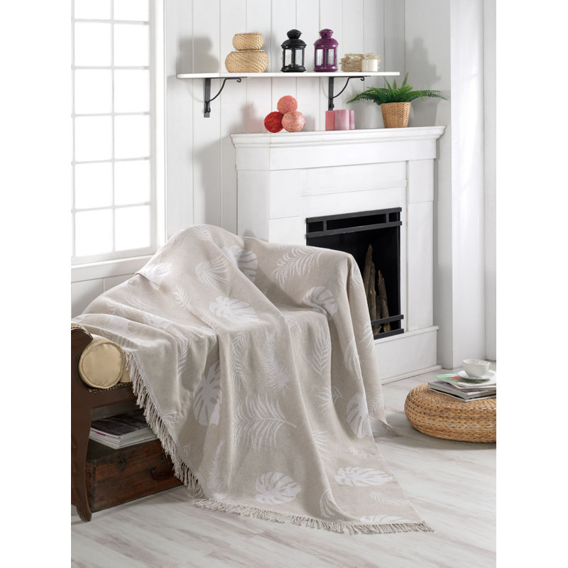 Jeté en coton Millay, Beige