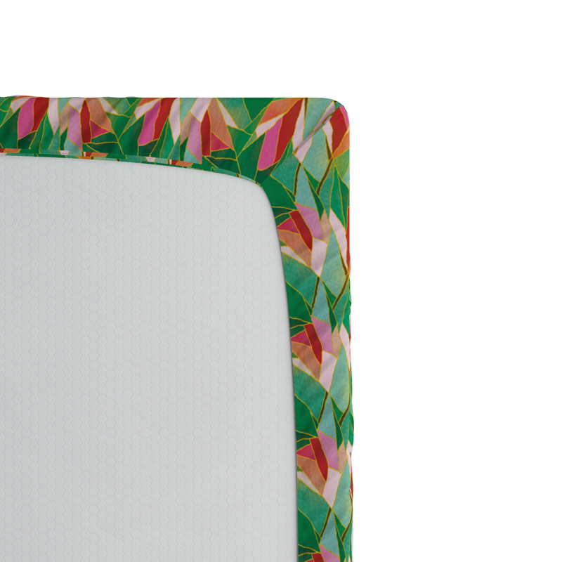 Twin Multicolor Microfiber Floral Print Fitted Sheet