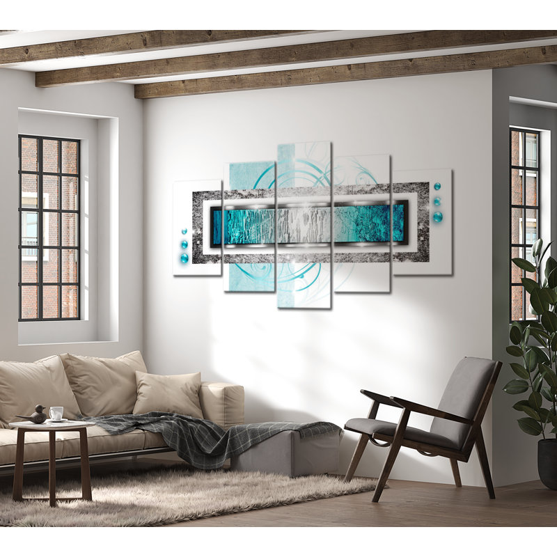" Turquoise Blizzard " 5 - Pieces, 20" H x 40" W x 0.7" D