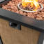 Table de foyer au propane en acier 28 po avec 50 000 pieds carrés, brun, pour patio extérieur, peu encombrant, flamme continue, intempéries, approuvé, protection contre les roches et la pluie, utilisation de 28 pouces, structure, pierre volcanique
