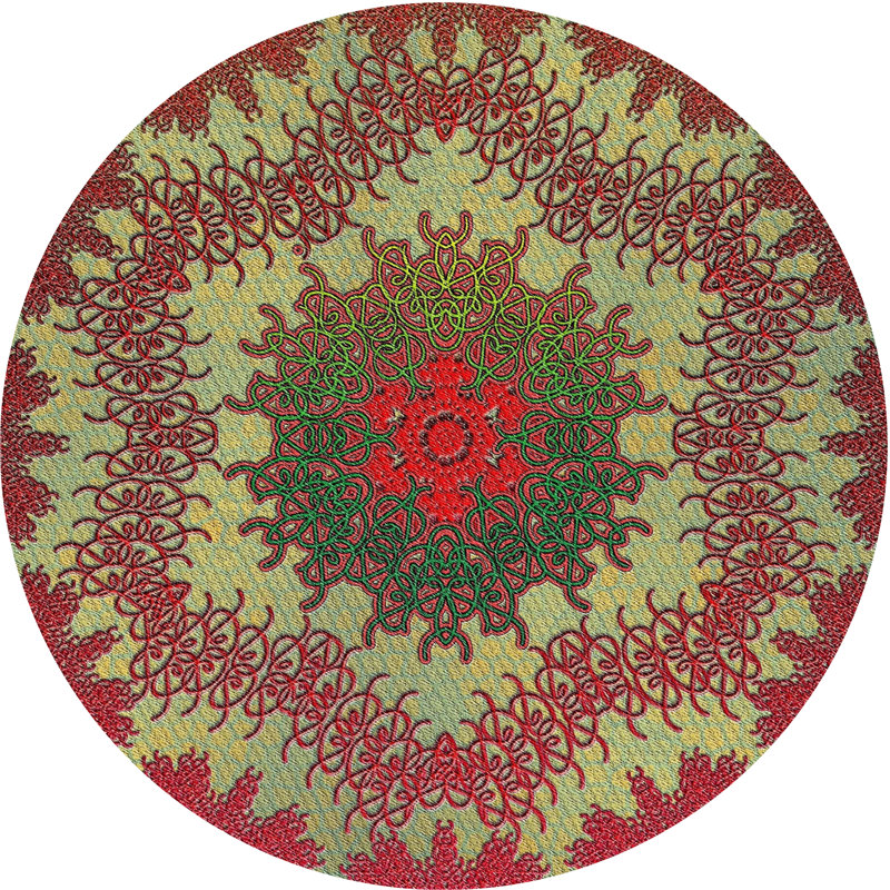 Rouge Tapis décoratif, Rond 3 pi