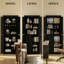 Armoire de cuisine autoportante noire de style nordique avec tablettes réglables à 6 niveaux et portes magnétiques, l 30 po x P 16 po x H 72,5 po-363432429