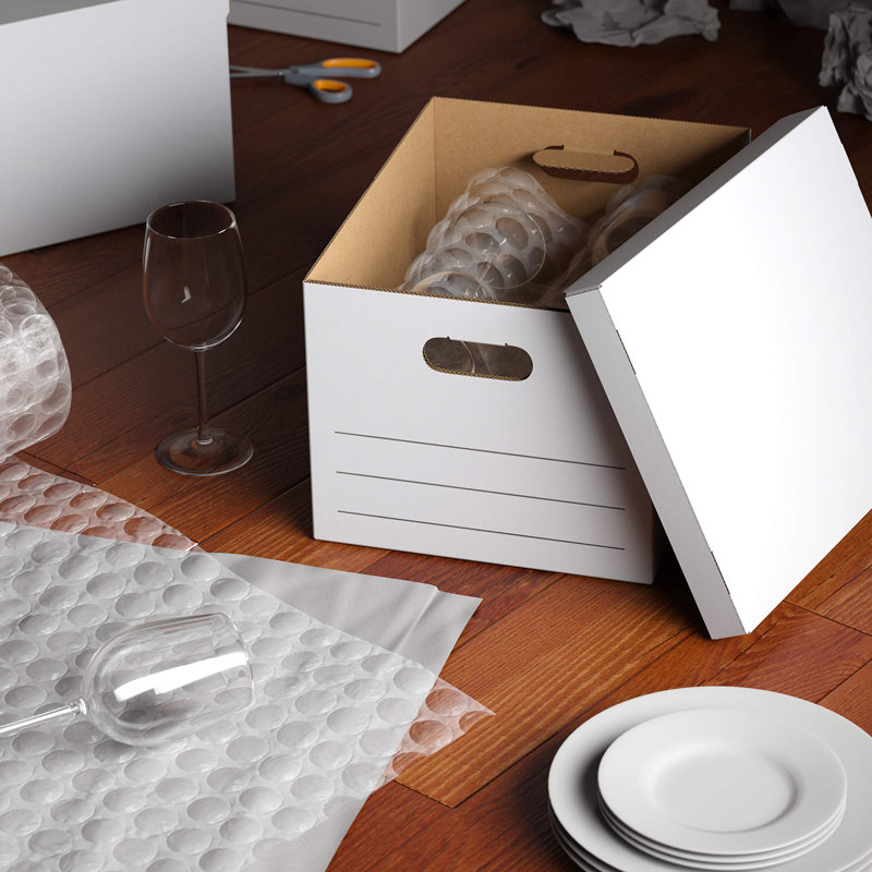Basic Storage File Boxes With Lid And Handle, Legal/Letter Size, Basic, 20-Pack, White, 16.2"L X 12.5"W X 10.5"H