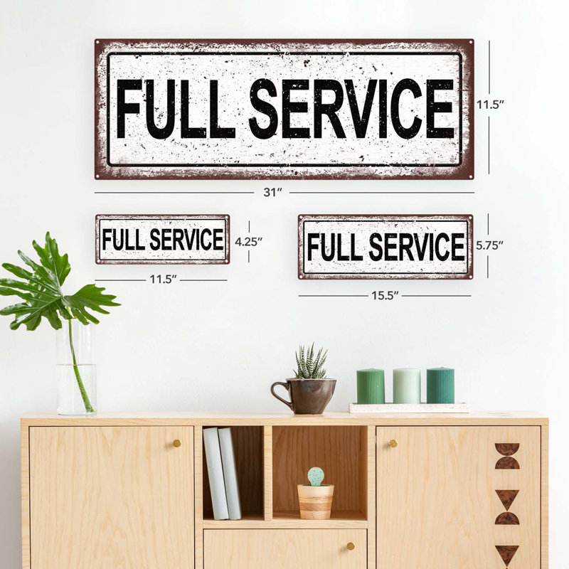 Enseigne en métal vieilli à service complet