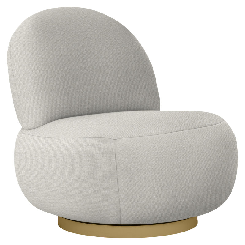 Lulu 29'' Wide Swivel Side Chair, Antique Gold, White 5555-000