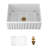 24" L x 18" W Single Bowl Glossy White Ceramic Farmhouse/Apron Kitchen Sink with Sink Grid and Basket Strainer-132209551
