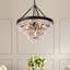 Lustre Fokje à 9 lumières, 61 cm (24 po), 8 niveaux, en cristal noir avec chaîne réglable