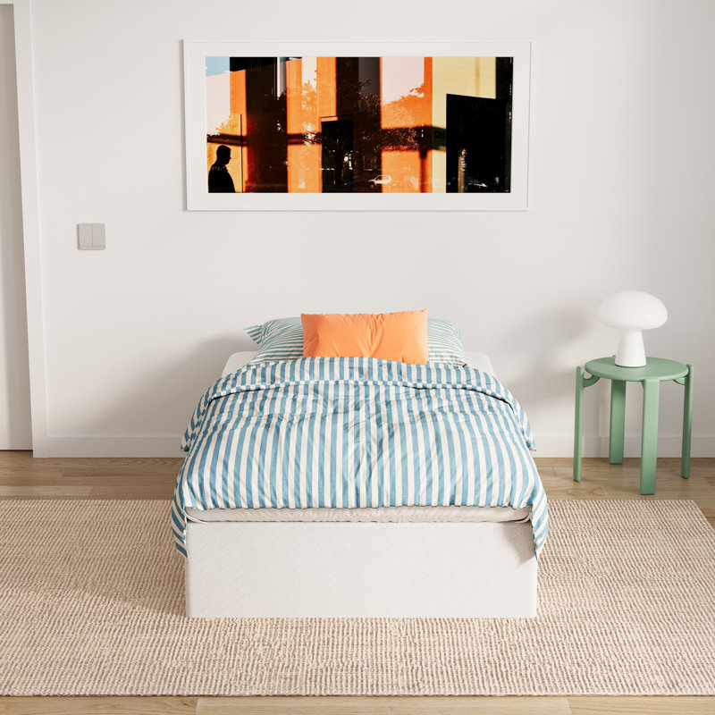 Sommier métallique double de 25 cm avec housse en tissu, montage facile, Simple