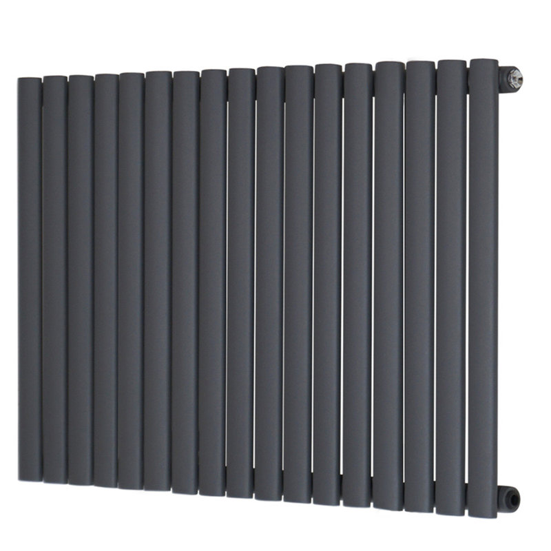 Shirly Horizontal Oval Panel Radiators, Anthracite, 60cm H x 100.3cm W, 1