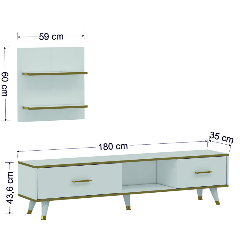 Thangool Unfinished TV Stand for TVs up to 48"