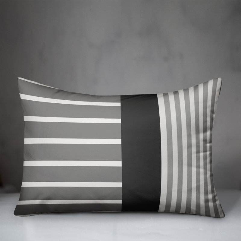 Abstract Outdoor Throw Pillow, Gray