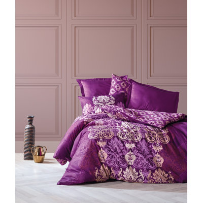 Cotton Satin Damask Duvet Cover