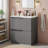 Fluted Design 30" Bathroom Vanity with Ceramic Sink, Split-Drawer Storage-1089573238