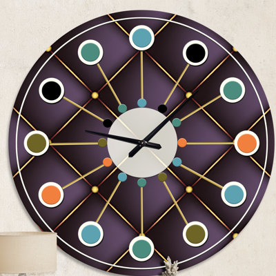 Quilted pattern - Mid-Century Modern wall clock
