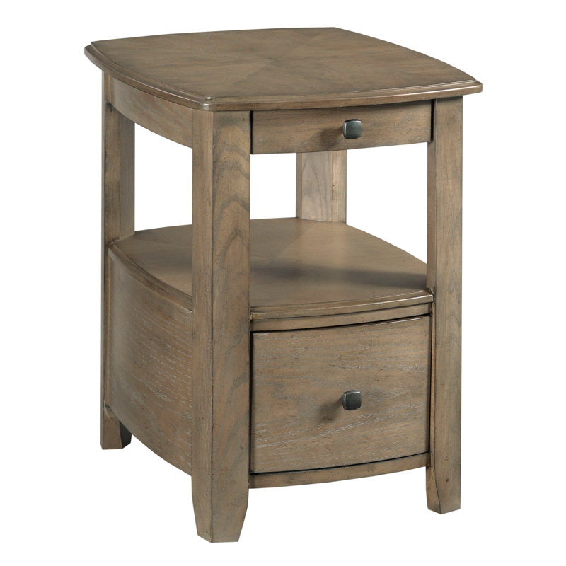 Dekorion Solid Wood End Table with Storage