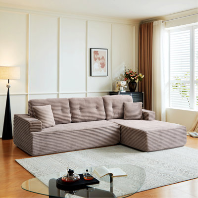 L Shape Modular Sectional Sofa With Left-Facing Chaise