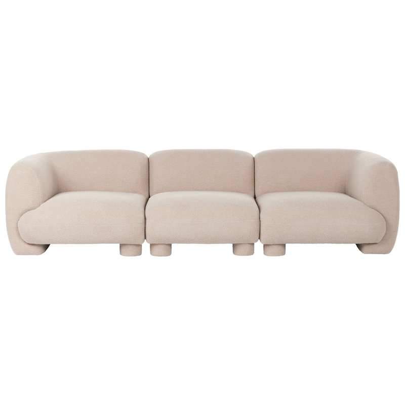 Ceonna 3 Seater Boucle Sofa, Beige Boucle, Beige