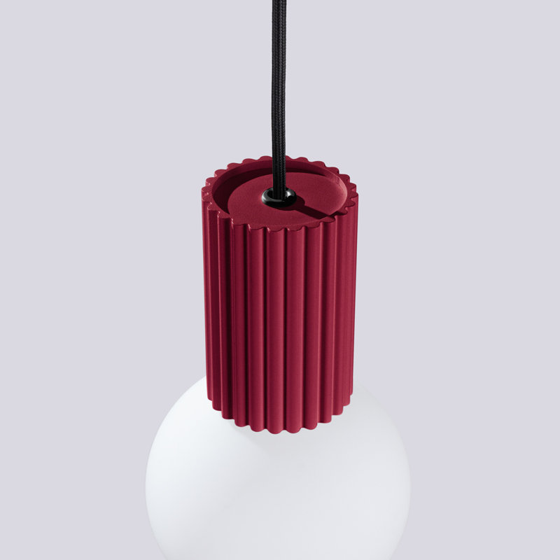Bernis 1 - Light Brushed Nickel Pendant, Burgundy