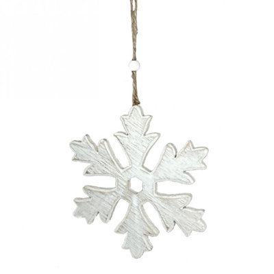Ornement flocon de neige en bois
