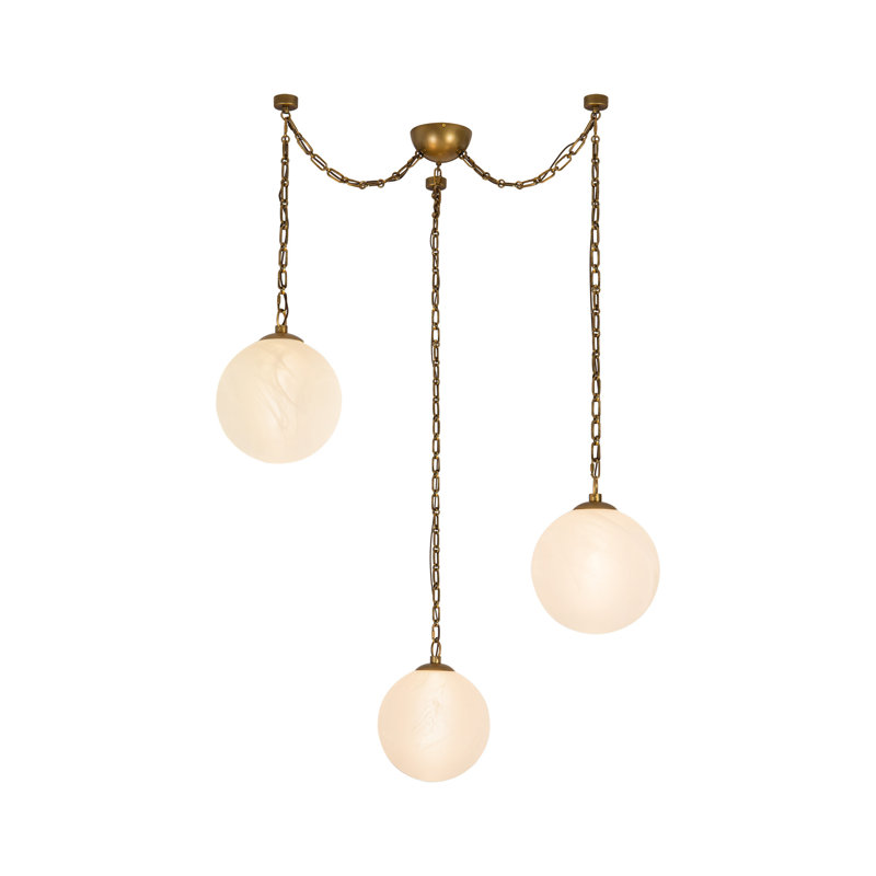 Petra 3 Light Black dimmable LED Chandelier, Antique Brass, 12-in