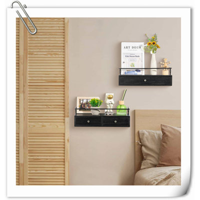Tablette flottante en bois 2 pièces Calogera