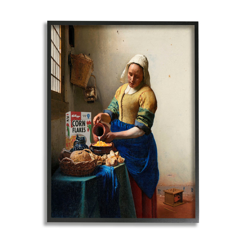 Peinture amusante et classique encadrée sur bois par Birch & Ink, Giclée encadrée noir minuit, H 14 po x l 11 po x P 1,5 po