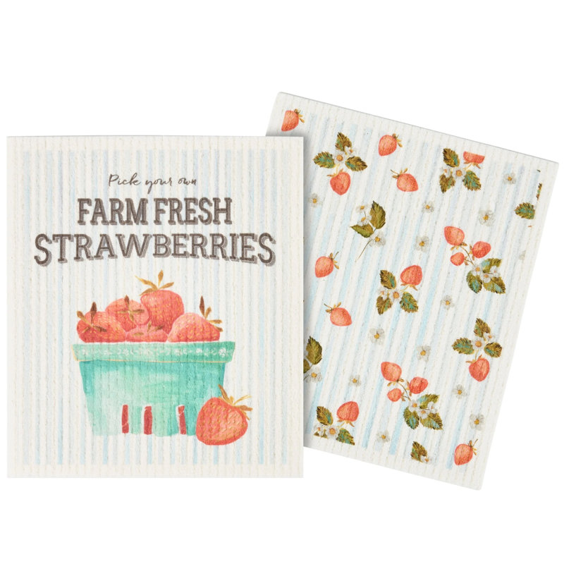  Strawberry Swedish Dishcloth Set