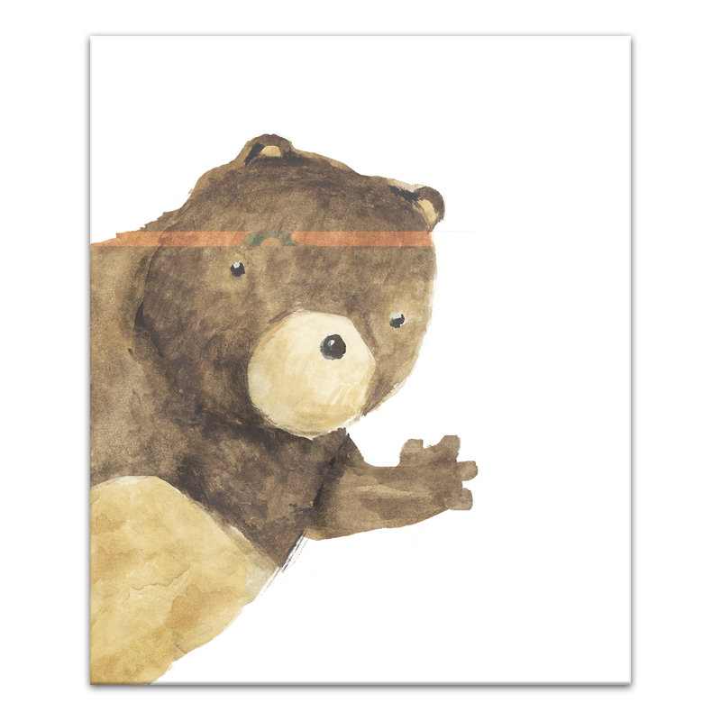 «Hello Bear Waving», reproduction sur toile, H 24 po x l 20 po