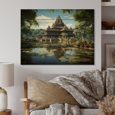 Temple indien d'art sérénité I sur bois