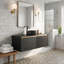 Meuble-lavabo mural 48 po en contreplaqué avec lavabos en céramique et portes doubles en sergé et armoire de rangement noir-136269274
