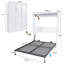 Grand lit escamotable avec structure en métal pliable de 65 pouces, lattes en bois massif, conception dissimulée pour les chambres et les chambres d'amis, blanc