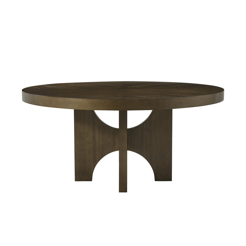 Ash Round Solid Wood Dining Table, Earth