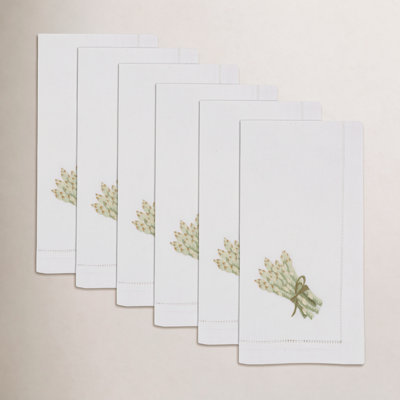 Asparagus Embroidered Cotton Napkin